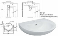 Сева М [BOX] умывальник 50х43см, с отверстием под смеситель, белый Vidima W414201