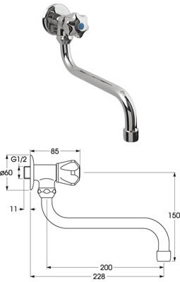 Вит Настенный кран Vidima B1799AA	/BA160AA