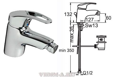 Сева Микс смеситель для биде, хром Vidima B7383AA	/BA055AA снят с производства
