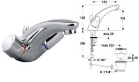 Еврофло Нью смеситель для умывальника, гибкая подводка Ideal Standard B1890AA