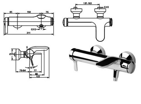 Меланж смеситель для ванны/душа, хром Ideal Standard Ideal Standard A4271AA Меланж смеситель для ванны/душа, хром Ideal Standard Ideal Standard A4271AA