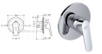 "Сераплан II" смеситель встраиваемый, компактный, хром CeraPlan Ideal Standard A2749AA /A5960AA
